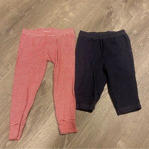 Carter’s baby girl leggings bundle: red stripes & Capri jegging 18M EUC